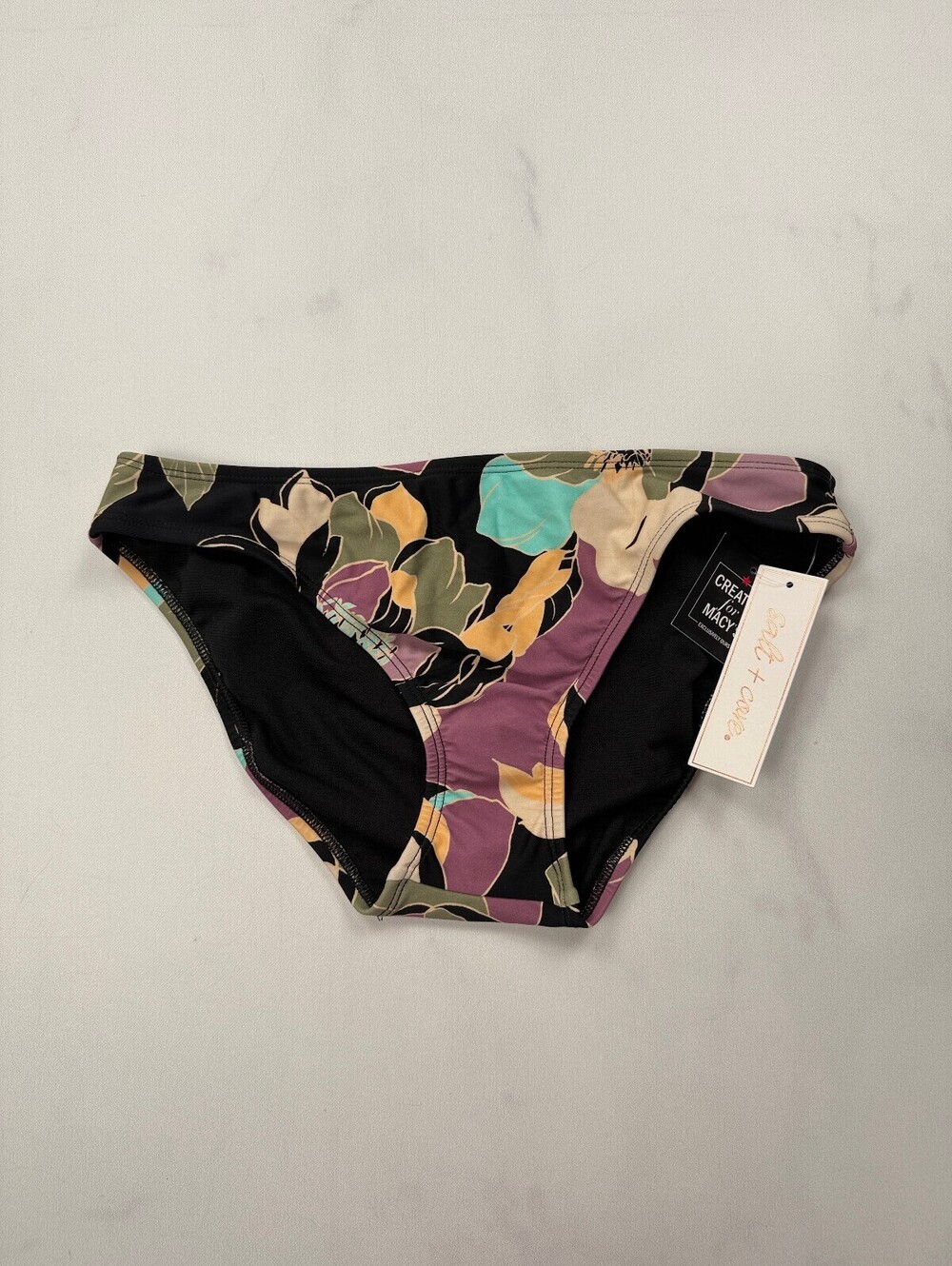 Salt + Cove Printed Swimsuit Black Modern Resort - Womens M